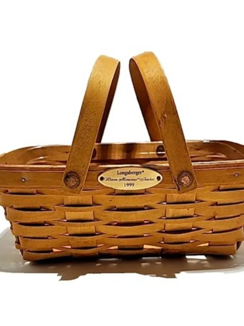 Longaberger Brown Woven Memories Basket Combo with Floral Liner